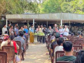 Welcome speech offering food supplies