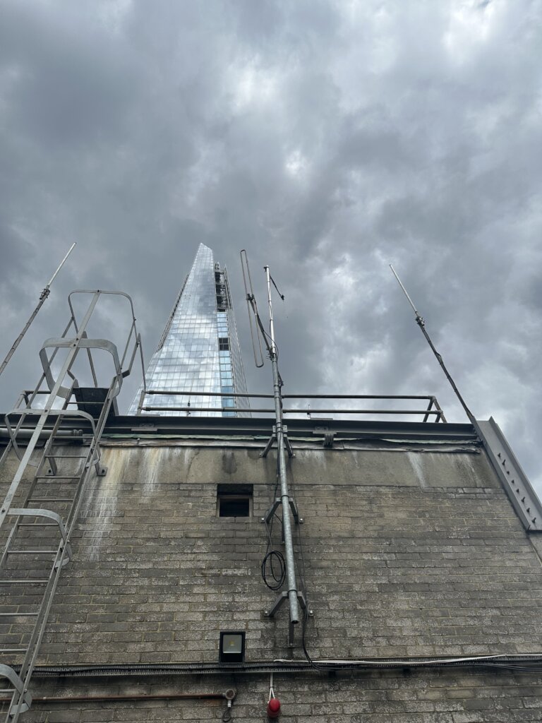 Our FM antenna next to The Shard, London Bridge