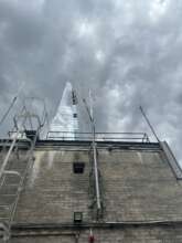 Our FM antenna next to The Shard, London Bridge