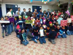 Gift Distribution by volunteers