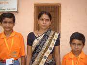 Savitri Devi with Keshav and Madhav