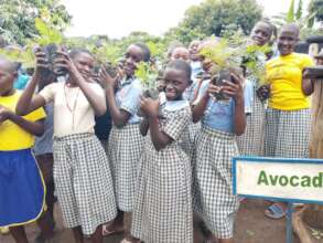 School Eco-Club members promoting tree planting.