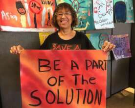 Barbara Cole shows her VBV art work in ChIcago