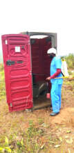 public health: sanitizing mobile toilets in camp