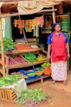 Refugee women in her shop