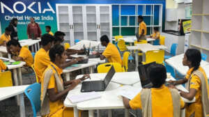 India students at school's NOKIA Innovation Lab