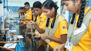 Students in the lab at Christel House India