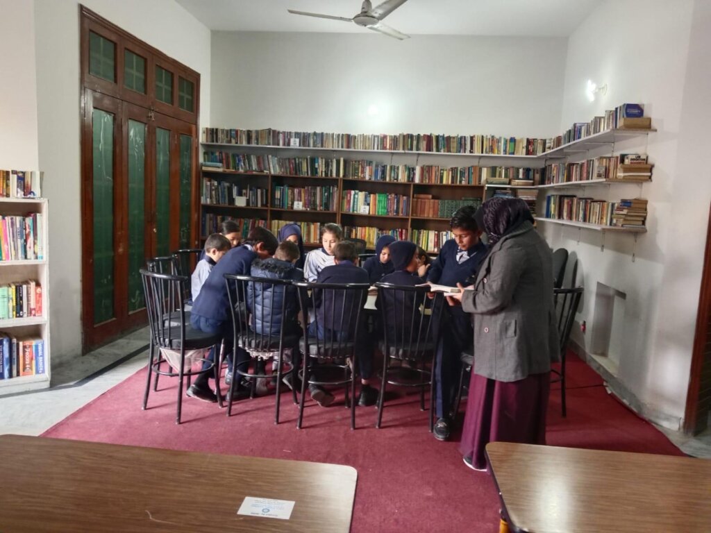 Reading circle in the library.