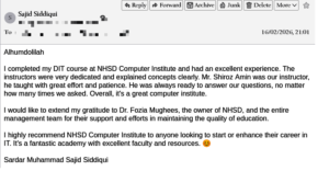 Student Feedback regarding course