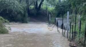 Road to lower section of Centre flooded