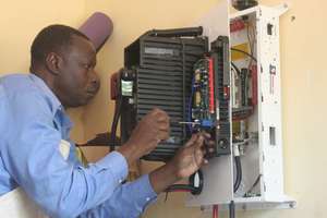 Installing inverter unit for schools solar system