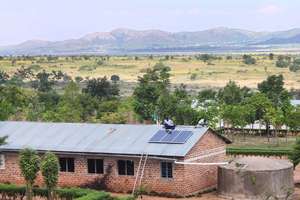 Tegaruka School w/ solar panels installed on roof!
