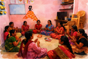 support group meeting of women
