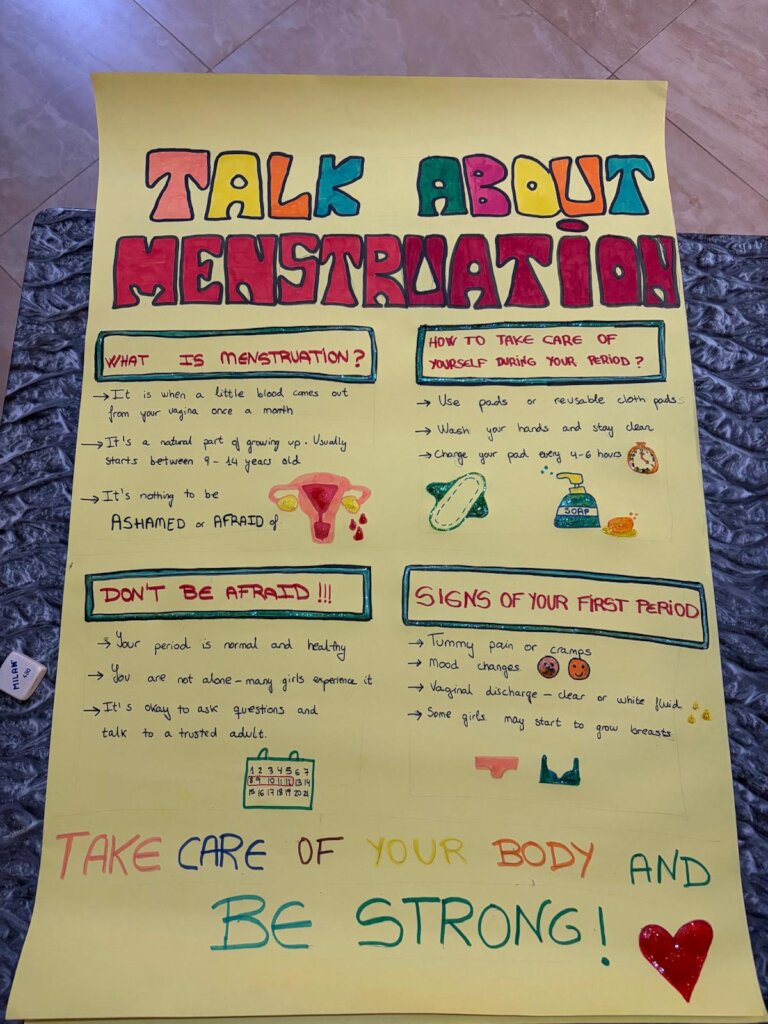 Some of the training material on menstrual hygiene