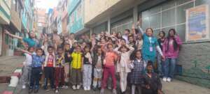 Children and staff at a Michin community house