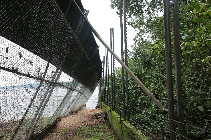 The collapsing High Security Enclosure dome