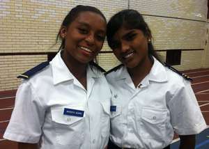 Naseefah, pictured left, in her Culver uniform