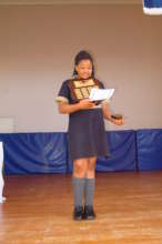 Nontando receiving an award in 7th grade