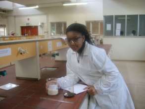 Nontando at chemistry class in college