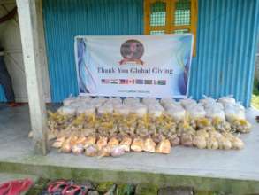 Dry Ration Kits Kept Ready to be distributed