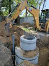 Preparing borehole in Dnipro