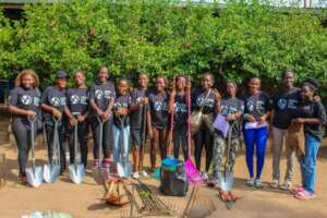 Girls Leading Community Clean-Up in Uganda