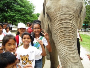 Students meet an elephant on a field trip to PTWRC
