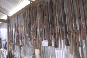 Confiscated homemade guns- used around Phnom Tamao