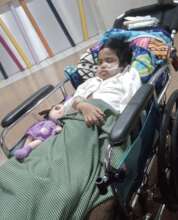 Kayla waiting for her appointment, in greater ease