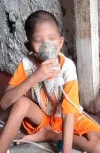 Kafi breathing with ease with the nebuliser