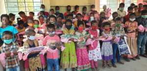 Children are happy with new dresses