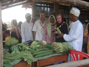 Farmers selling their products at the local market