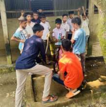 Before the project, students use this water source
