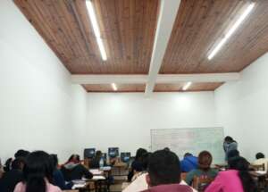 Youth in a university classroom