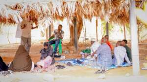 Farmer in theoretical training