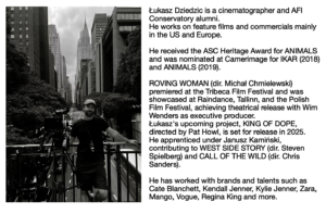Cinematographer's Bio