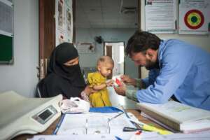 Child getting vaccinated in Pakistan