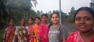 Simran (second from right) and her team
