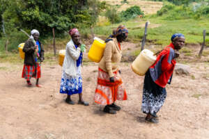 Walking long distances to collect water everyday