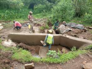 Water spring protection under construction