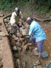 Water spring protection under construction