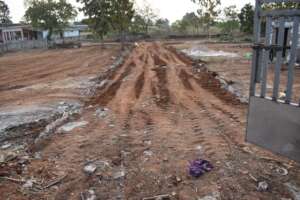 new gate and back side wall damaged view