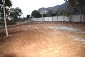 frontside complete new constructed wall