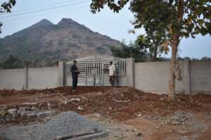 New wall with new  entrance main gate