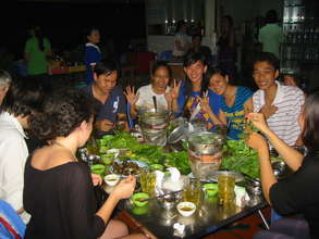 Dinner with undergraduates at An Giang University