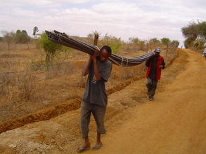 Carrying the water pipes