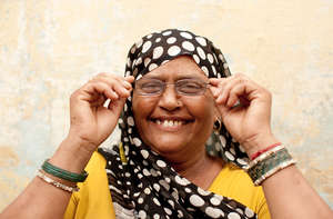 Smiling customer in India