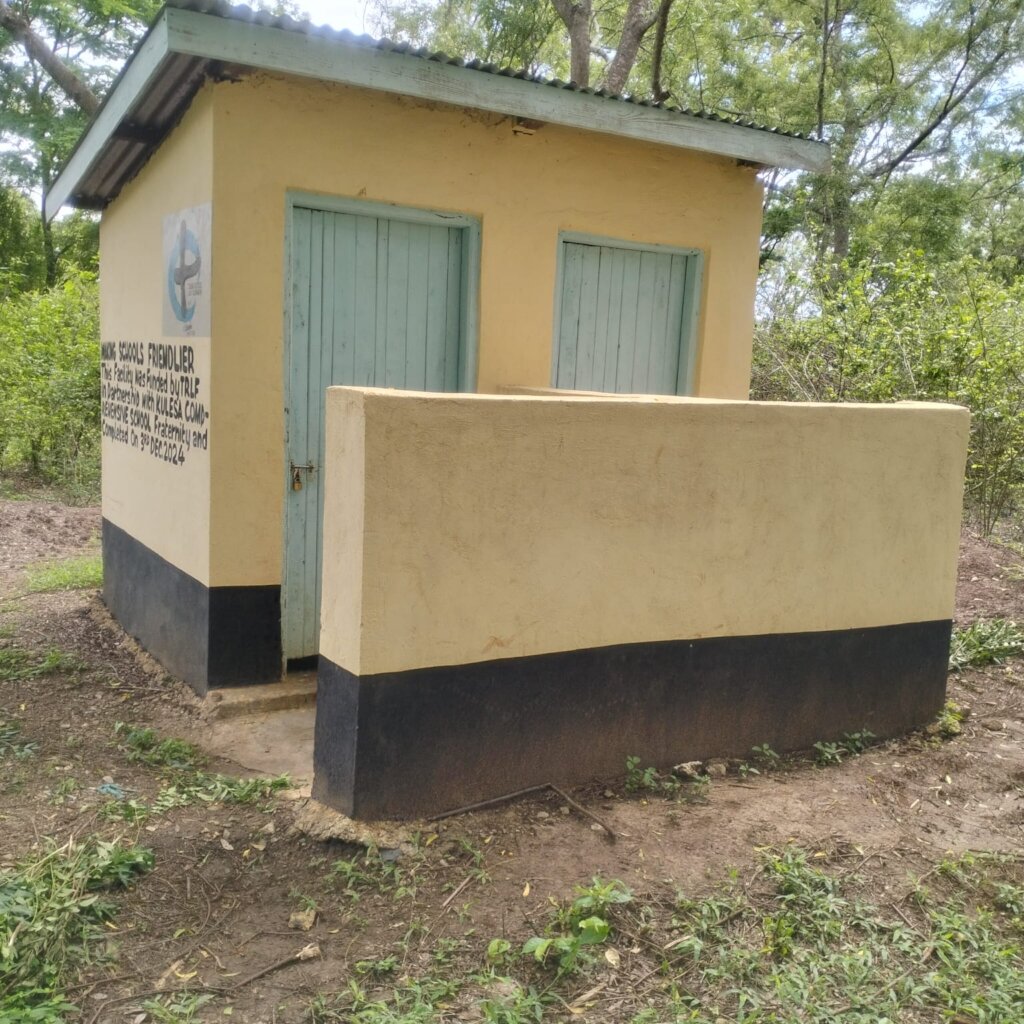 Front view of built toilet