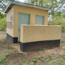 Front view of built toilet