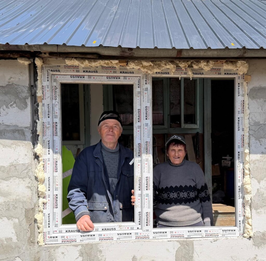 Zanica and Toader in their enclosed kitchen